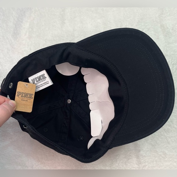 NWT! PINK Victoria’s Secret baseball hat black with white stitch - Picture 5 of 10